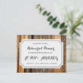 Repetitie Diner voor Rustiek Land Bruiloft Uitnodiging Briefkaart (Staand voorkant)