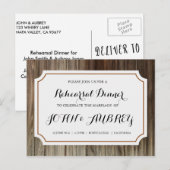 Repetitie Diner voor Rustiek Land Bruiloft Uitnodiging Briefkaart (Voorkant / Achterkant)