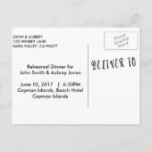 Repetitie Diner voor Rustiek Land Bruiloft Uitnodiging Briefkaart (Achterkant)