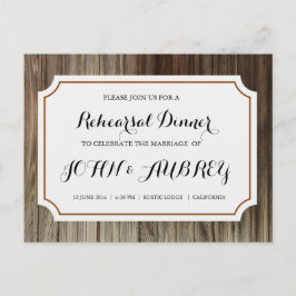 Repetitie Diner voor Rustiek Land Bruiloft Uitnodiging Briefkaart