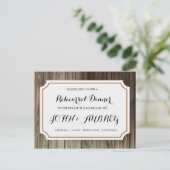 Repetitie Diner voor Rustiek Land Bruiloft Uitnodiging Briefkaart (Staand voorkant)