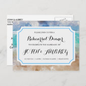 Repetitie diner voor strand of tropische bruiloft uitnodiging briefkaart (Voorkant / Achterkant)