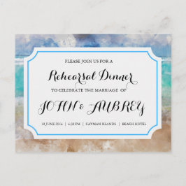 Repetitie diner voor strand of tropische bruiloft uitnodiging briefkaart
