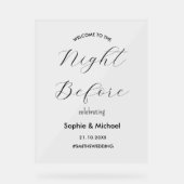 Repetitie diner welkom de avond ervoor acryl bord (Voorkant)