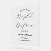 Repetitie diner welkom de avond ervoor acryl bord (Hoek)