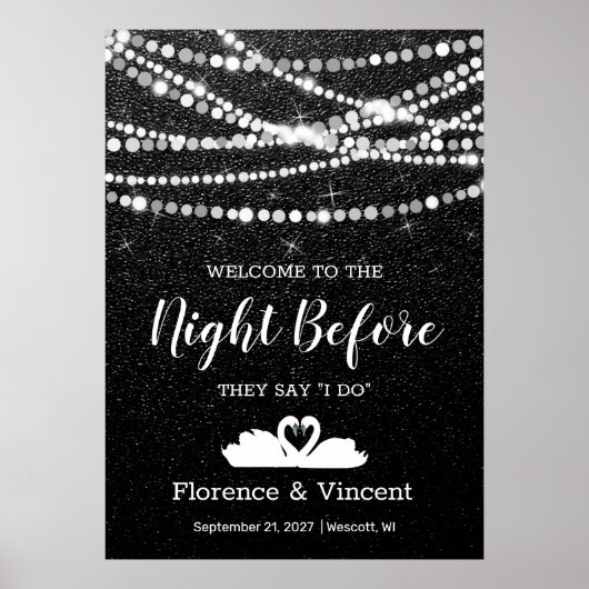 Repetitie diner welkom op de avond voor de bruilof poster (Voorkant)