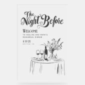 Repetitie Diner Welkom Teken Hand getrokken Funky Acryl Bord (Voorkant)