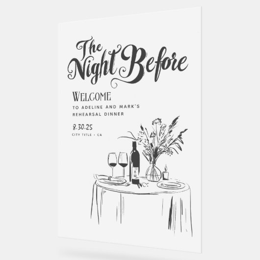 Repetitie Diner Welkom Teken Hand getrokken Funky Acryl Bord (Hoek)