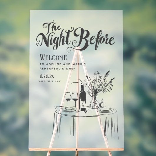 Repetitie Diner Welkom Teken Hand getrokken Funky Acryl Bord (Neutraal)