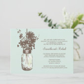Repetitie Diner - Wild Flowers & Mason Jar Kaart (Staand voorkant)