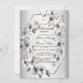 Repetitie Diner Witte Bloemen Gouden Lijst Zilver Kaart (Voorkant)