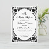 Repetitie diner zwart wit avond ervoor kaart (Staand voorkant)