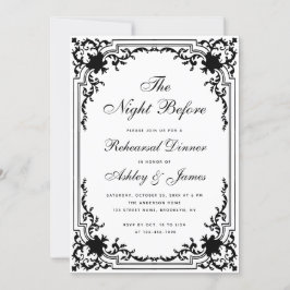 Repetitie diner  zwart wit avond ervoor kaart