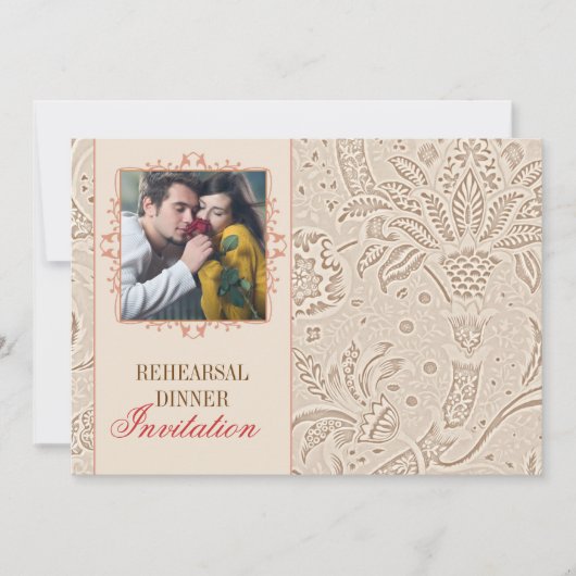  repetitie dineruitnodigingen met foto kaart (Voorkant)