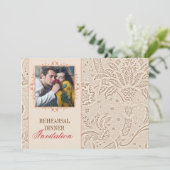  repetitie dineruitnodigingen met foto kaart (Staand voorkant)