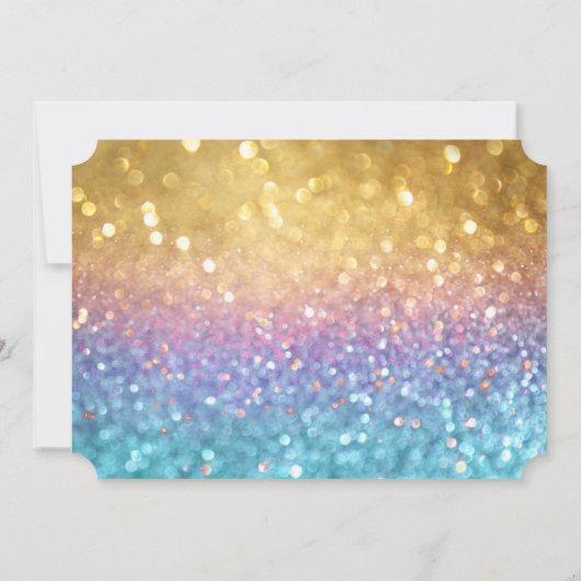 Repetitie Dinne Bokeh Film Ticket Stijl Goud Blauw Kaart (Achterkant)