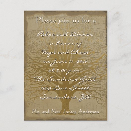 repetitie - Dinner Golden Oak - Boom Briefkaart (Voorkant)