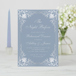 Repetitie Dusty Blue Faux Silver  Kaart