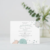 repetitie | Hedendaagse Seashells koraal en Blauwg Kaart (Staand voorkant)