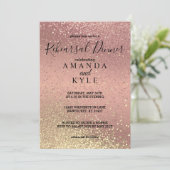 repetitie in Roos Gold en Gold Glitter Kaart (Staand voorkant)