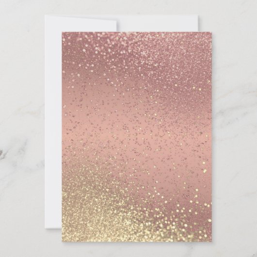 repetitie in Roos Gold en Gold Glitter Kaart (Achterkant)