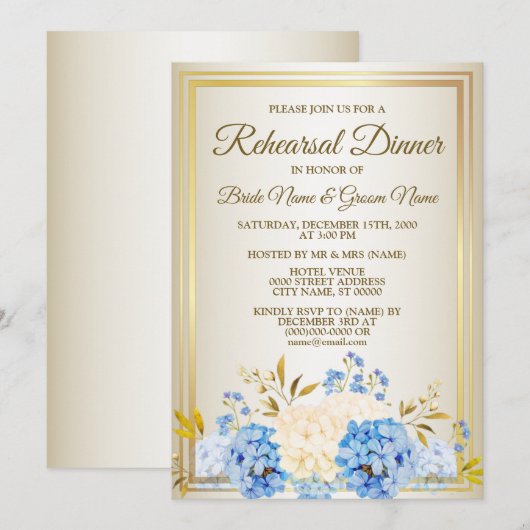 repetitie met gouden blauwe geel kaart (Voorkant / Achterkant)