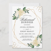 repetitie met goudglitters Greenery Floral Kaart (Voorkant)