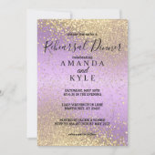 repetitie met Paars en goudglitter Kaart (Voorkant)