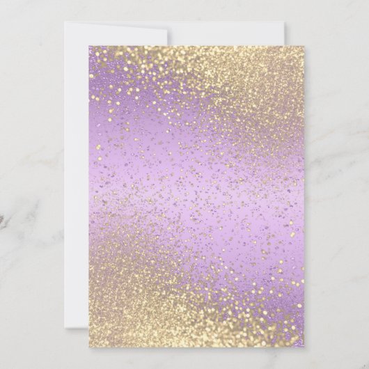 repetitie met Paars en goudglitter Kaart (Achterkant)