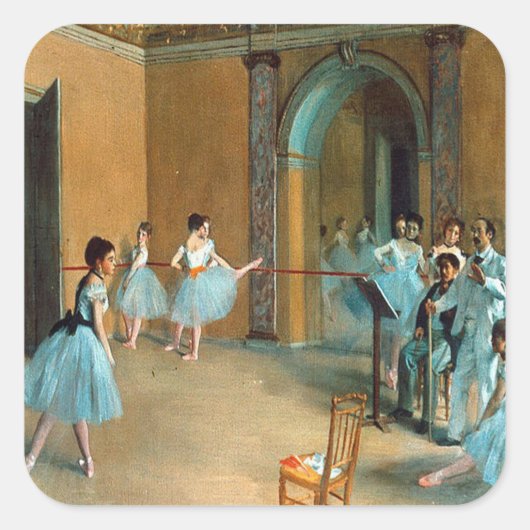 repetitie op de Foyer of the Opera La Rue Vierkante Sticker (Voorkant)