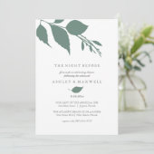 Repetitie Uitnodigingen Eenvoudige Groene Bladeren (Staand voorkant)