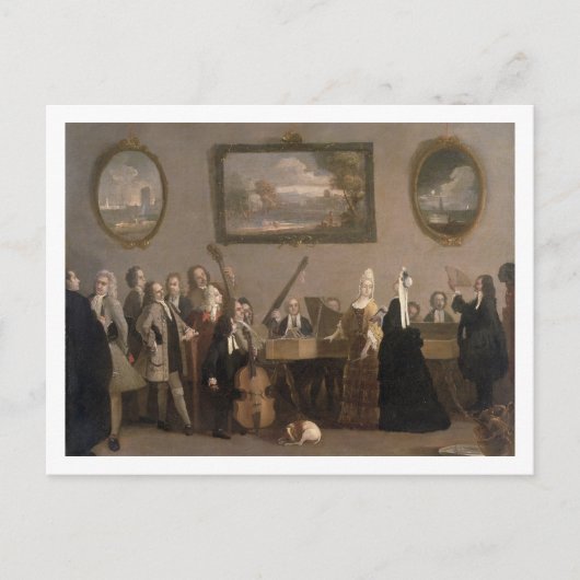 repetitie van een opera, c.1709 (olie op canvas) briefkaart (Voorkant)