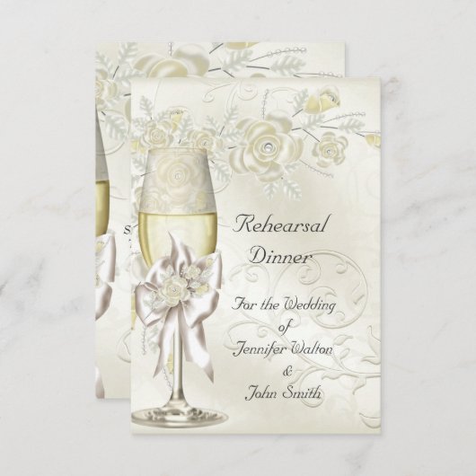 repetitie van het diner Weddenschap Gold Cream Pea Kaart (Voorkant / Achterkant)