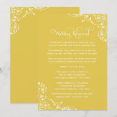 Repetitie | van het huwelijk Elegante Gouden Geel Kaart (Voorkant / Achterkant)
