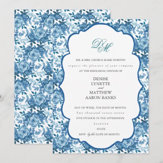 Repetitie van het Spun Sugar & Skydiver Blue-huwel Kaart (Voorkant / Achterkant)