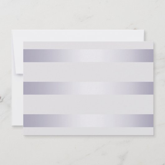 repetitie | Violet Silver Shimmer Stripe Monogram2 Kaart (Achterkant)
