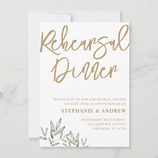 repetitie voor gouden en groene uitnodigingen (Voorkant)