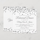 repetitie Zilver Glitter Confetti White Kaart (Voorkant / Achterkant)