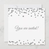 repetitie Zilver Glitter Confetti White Kaart (Achterkant)