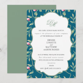 Repetitiediner in Midnight Teal en Basil Green Kaart