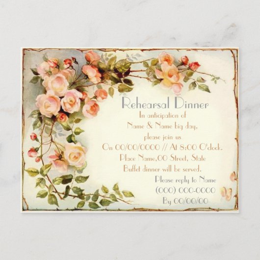 repetitiediner uitnodiging briefkaart (Voorkant)