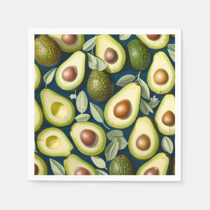 Repetitief avocadopatroon met getextureerd contras servet