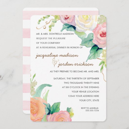 repetitief binnenste eenvoudige moderne Waterverf Kaart (Voorkant / Achterkant)