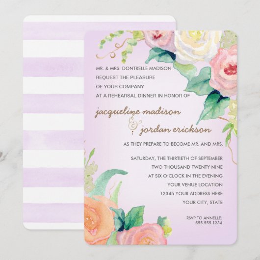 repetitief binnenste eenvoudige moderne Waterverf Kaart (Voorkant / Achterkant)