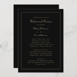 repetitief diner bruiloft Elegant Black & Gold Kaart
