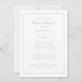 repetitief diner bruiloft Elegant Script Gold Whit Kaart (Voorkant)