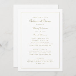 repetitief diner bruiloft Elegant Script Gold Whit Kaart