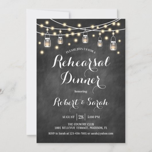 repetitief diner - Chalkboard Black & Lights Kaart (Voorkant)