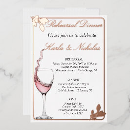 repetitief diner, Floral Toast, Elegant White Folie Uitnodiging