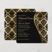 repetitief diner, Gold Leaf Kijk Damask Scroll Kaart (Voorkant / Achterkant)